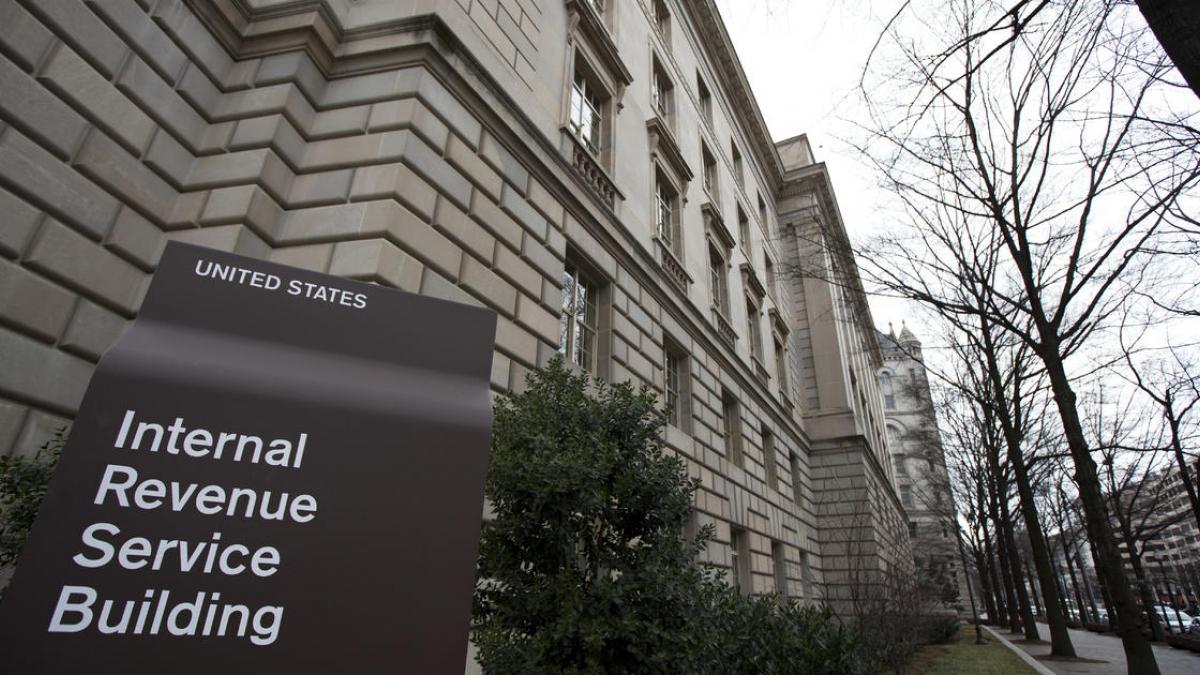 Internal Revenue Service Building with sign